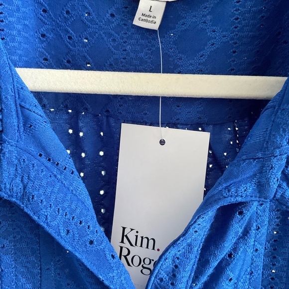Kim Rogers NWT Ollie Blue Top. Size L - Picture 5 of 6